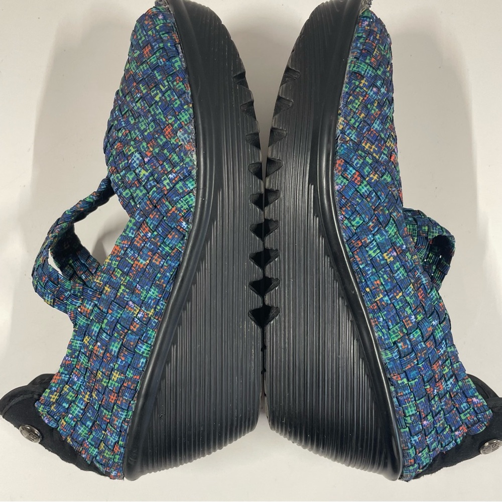 Bernie Mev Multicolored Woven peep Toe Mary Jane Platform Shoes EU Size 39 - Picture 7 of 9